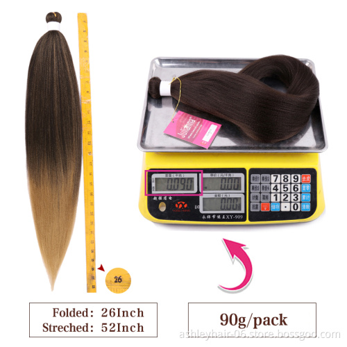 Julianna Attachments Synthetic Hair For Braids Braiding Ombre Pre Stretched Prestretched Braiding Hair Pre Stretch